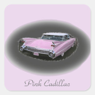 Pink Cadillac Flash Square Sticker