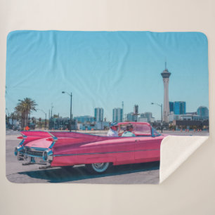 PINK CADILLAC SHERPA BLANKET