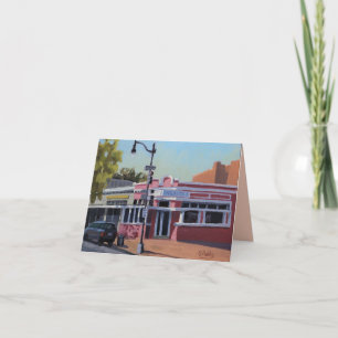 Pink Cafe Art Note Card