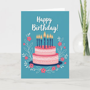 Pink Cake Birthday Art Card