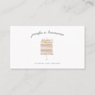 Pink Cake Floral Bakery Pastry Patisserie qr code Business Card
