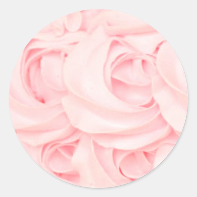 Pink cake frosting rose sticker (Front)