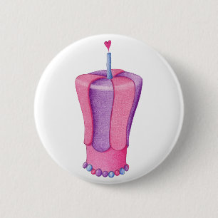 Pink Cake Heart Button