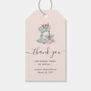 Pink Cake mixer Bridal Shower Thank you Gift Tags
