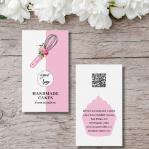 Pink Cake Pastry Chef Bakery Business Card