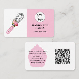 Pink Cake Pastry Chef Bakery Business Card