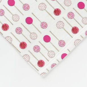 Pink Cake Pops Foodie Dessert Valentine's Day Love Fleece Blanket