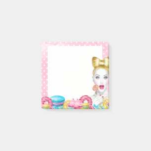 Pink Cake Post-it Notes Cute Bakery Office Memo