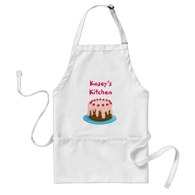 Pink Cake with Cherries Custom Standard Apron (Front)