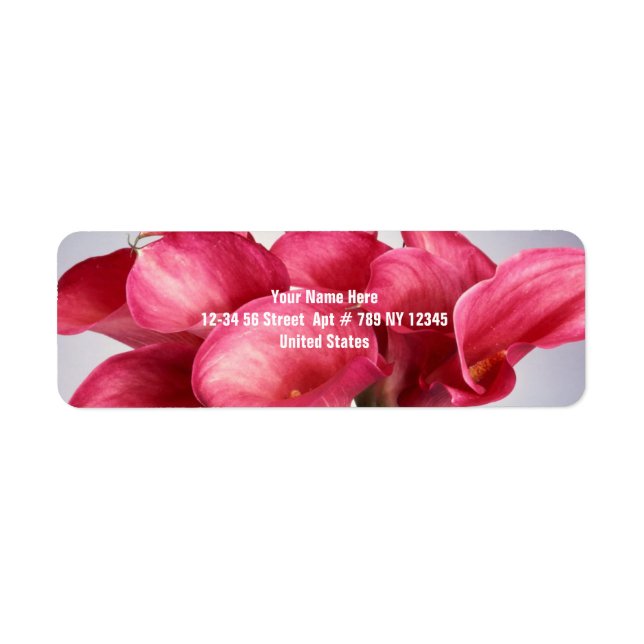 Pink Calla Lilies Return Address Label (Front)