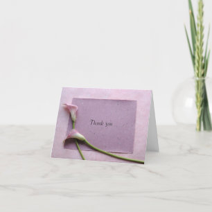 Pink calla lilies thank you card