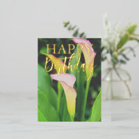 Pink Calla Lillies Happy Birthday