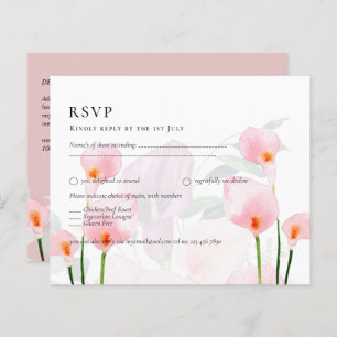 Pink Calla Lily Bouquet Wedding RSVP 