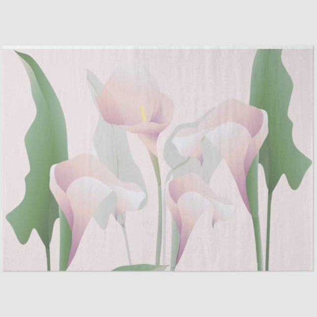 Pink Calla Lily Floral Decoupage Tissue Paper (Front)
