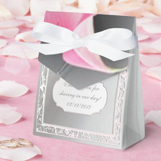 Pink Calla Lily Wedding Favour Box (Wedding)