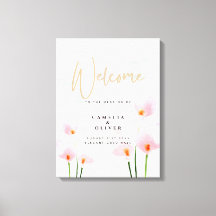 Pink Calla Lily Wedding Welcome Sign