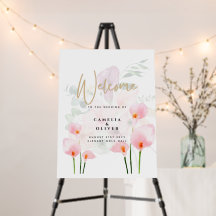 Pink Calla Lily Wedding Welcome Sign