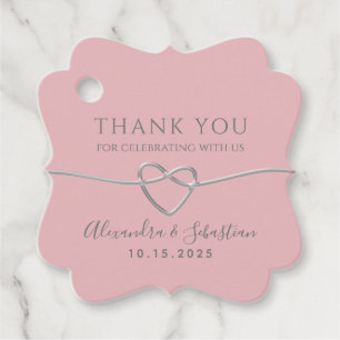 Pink Calligraphy Wedding Thank You Favour Tags