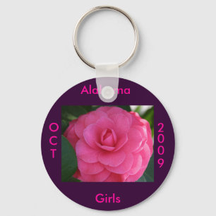 Pink Camelia Key Ring