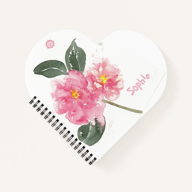 Pink Camelia sweet pretty named Notebook (Front)