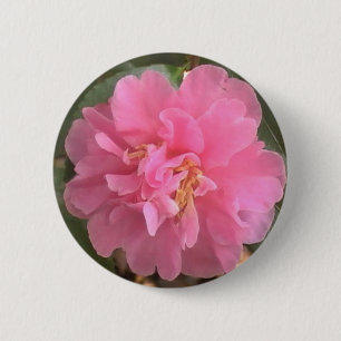 Pink Camellia 6 Cm Round Badge