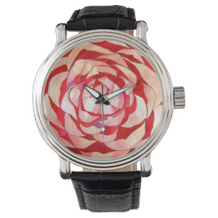 Pink Camellia abstract original art painting Watch