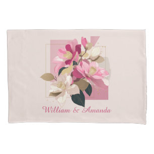 Pink Camellia Bloom Pillowcase