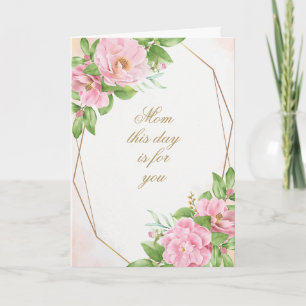 Pink Camellia Corners Mother's Day Greeting Card