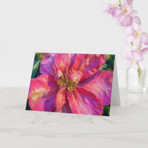 Pink Camellia Flower Floral Art Blank Note Card