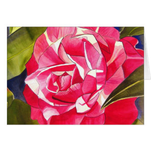 Pink Camellia watercolor flower art painting