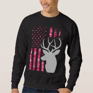 Pink Camo American Flag Camouflage Buck Hunting Wo Sweatshirt