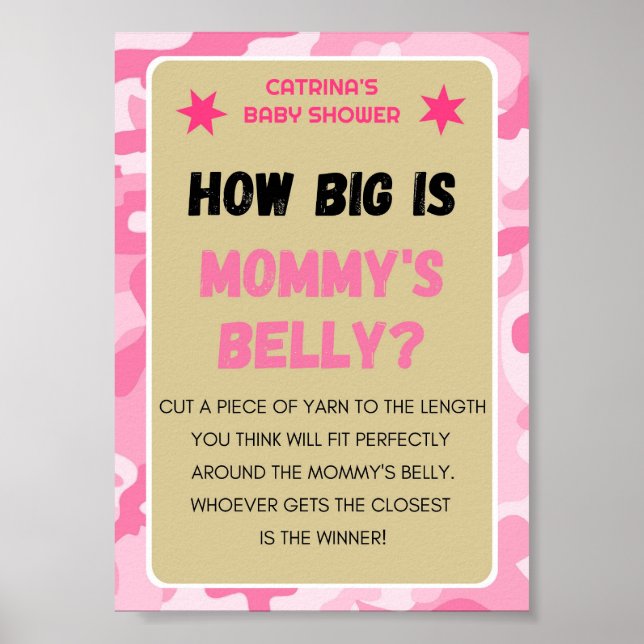 Pink Camo Baby Shower Sign (Front)