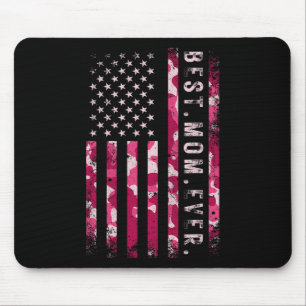 Pink Camo Best Mum Ever Mummy Mother's Day Usa Fla Mouse Pad