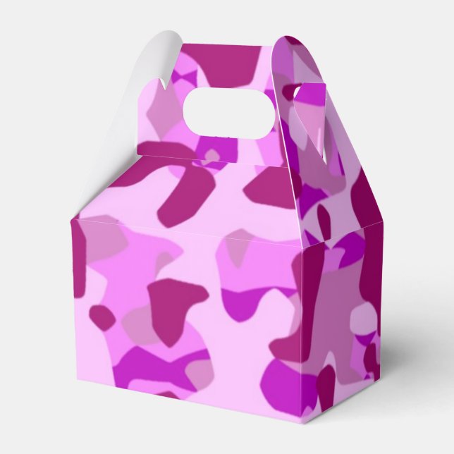 Pink Camo Camoflauge Birthday Party Favour Box (Front Side)