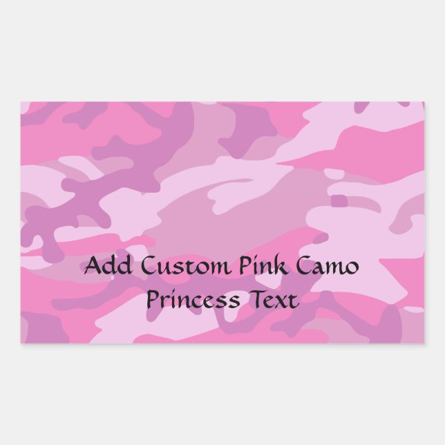 Pink Camo Camoflauge Rectangular Sticker (Front)