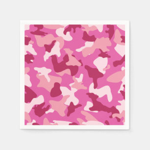 Pink camo camouflage army pattern napkin