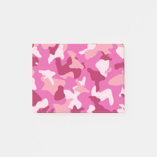 Pink camo camouflage army pattern post-it notes