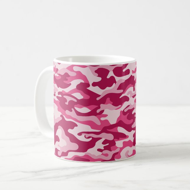 Pink Camo Camouflage Coffee Mug (Front Left)