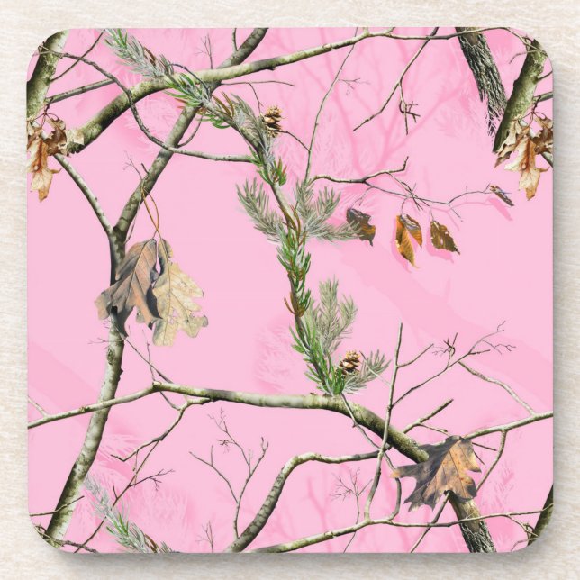 Pink Camo Camouflage Hunting Girl Drink Coaster (Front)