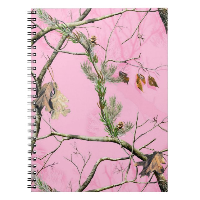 Pink Camo Camouflage Hunting Girl Real Note Book (Front)