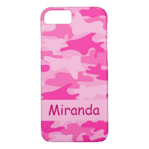 Pink Camo Camouflage Name Personalised iPhone 8/7 Case