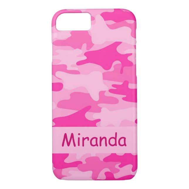 Pink Camo Camouflage Name Personalised Case-Mate iPhone Case (Back)