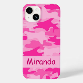 Pink Camo Camouflage Name Personalised Case-Mate iPhone 14 Case