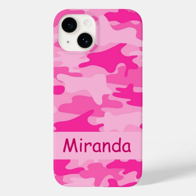 Pink Camo Camouflage Name Personalised Case-Mate iPhone Case (Back)