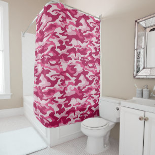 Pink Camo Camouflage Shower Curtain
