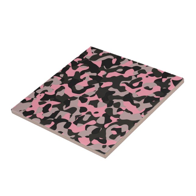 Pink Camo Ceramic Tile (Side)