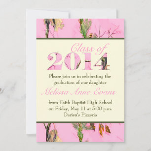 Pink Camo Class of 2014 Graduation Invitation