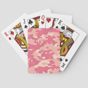 Pink Camo Design Playing Cards