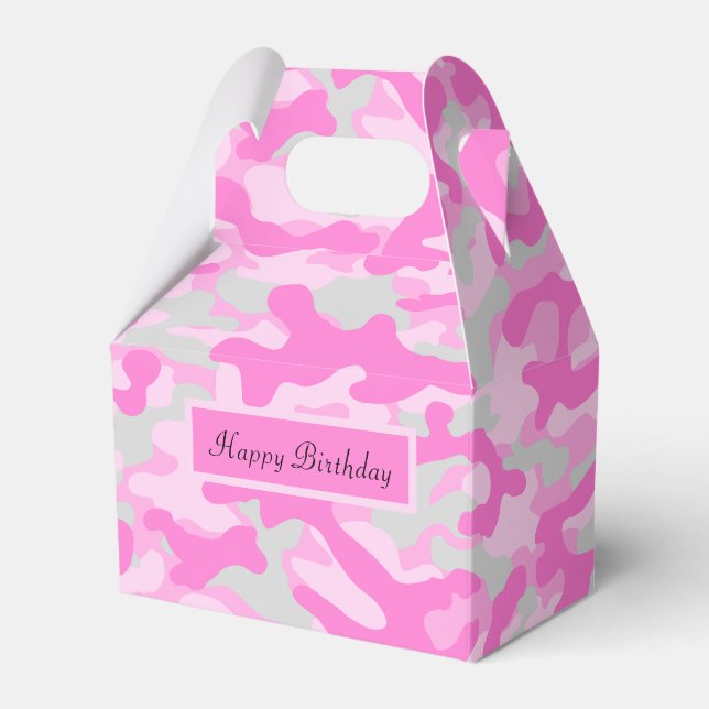 Pink Camo Favour Box (Front Side)