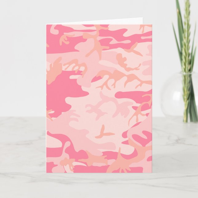 Pink Camo - Girly Camo Card (Front)